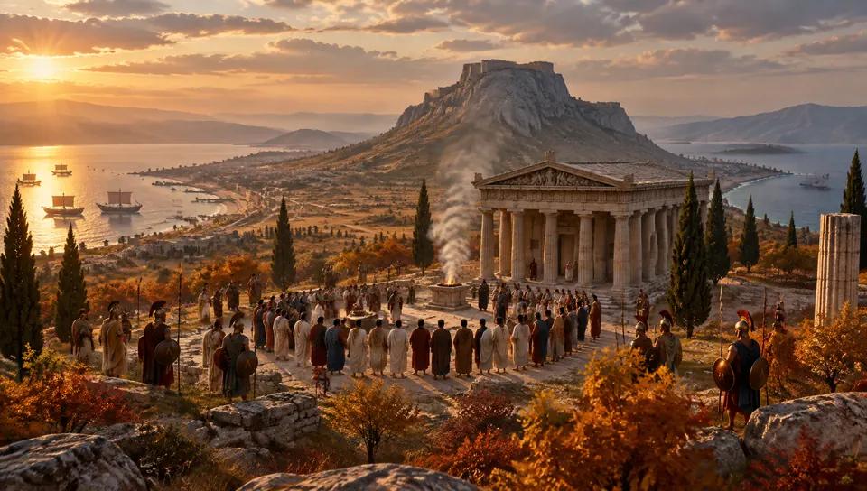 Greek envoys at the Isthmus of Corinth